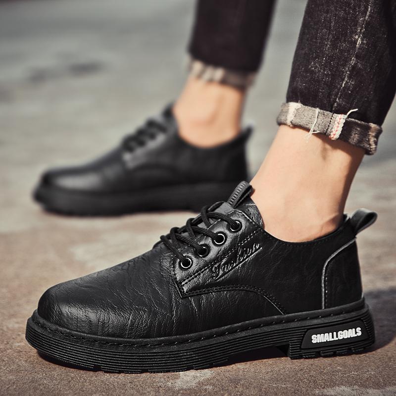 Летняя мужская повседневная нескользящая обувь против запаха, модная ретро обувь из кожи с низким верхом, мужская обувь в корейском стиле, рабочая обувь, мужская обувь