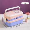 Cute Lunch Box For Kids Portable Double-layer Bento Box DIY Stickers Food Storage Box Microwave Containers Boy Girls' Lunch Box