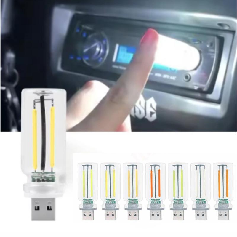 Автомобильная USB-ночник с сенсорным диммированием, атмосферой, светодиодная лампа с нитью накала для вечеринок, автомобиля