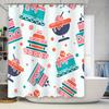 Blue Red White Cartoon Pattern Shower Curtain For Bathroom Home Decor Waterproof Washable Bath Linen 72X180Cm (Set) Colorful C
