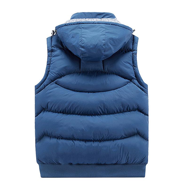 Мужская куртка без рукавов Veste Homme, зимняя мода, повседневные пальто, мужское хлопковое пальто с капюшоном и подкладкой