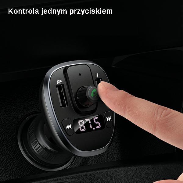 USAMS C21 hands-free kit with FM transmitter, Bluetooth 5.0, MP3, 2xUSB 3.4A black/black CC115GC01 (US-CC115)