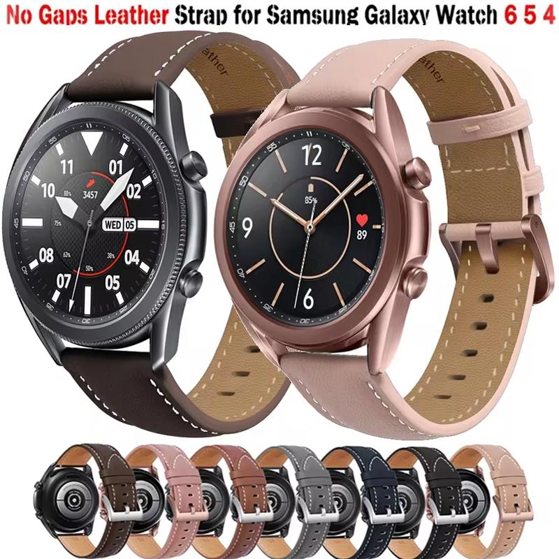 20 мм кожаный ремешок для Samsung Galaxy Watch7 6 5 4 44 мм 40 мм Active 2 GearS3 22 мм браслет для Huawei Watch GT4 сменный ремешок