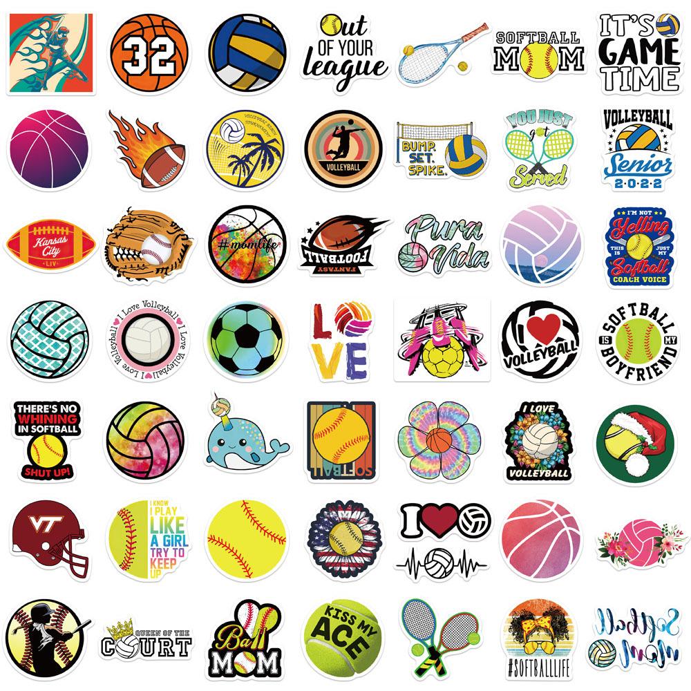 50 Ball Sports Collection Stickers Personalized Decoration Suitcase Notebook Waterproof Removable Glue Without Repeated Stickers