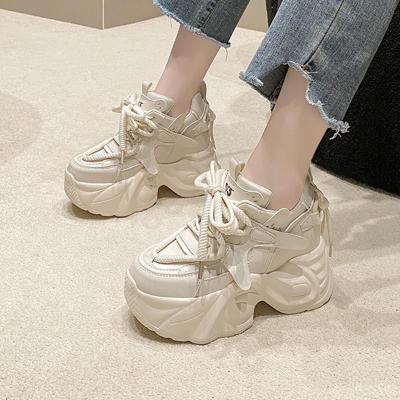 Мода 10,5 см 2024 Женские кроссовки Run Star Высокие на платформе Женская спортивная обувь Белые Черные Повседневная модная обувь Вулканизированная обувь Feme