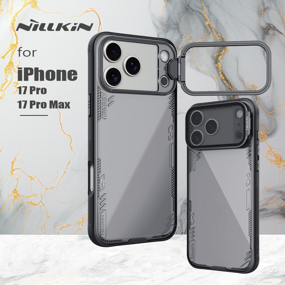 Для iPhone 17 Pro Max / 17 Pro чехол Nillkin Case iceblade Prop Clear Прозрачная линза Ультратонкий Стойка для камеры Защитная задняя крышка