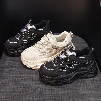 Поп-туфли женские туфли с толстой подошвой, увеличивающие высоту, одинарные туфли, повседневные кроссовки