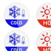 6Pcs/Set Hot Cold Sign Sticker Waterproof PVC Self-adhesive House Kindergarten Bathroom Office Water Temperature Indication Round Warning Label