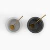 Marble Salt & Pepper Bowl Set: Modern Kitchen Cellar with Brass Spoons