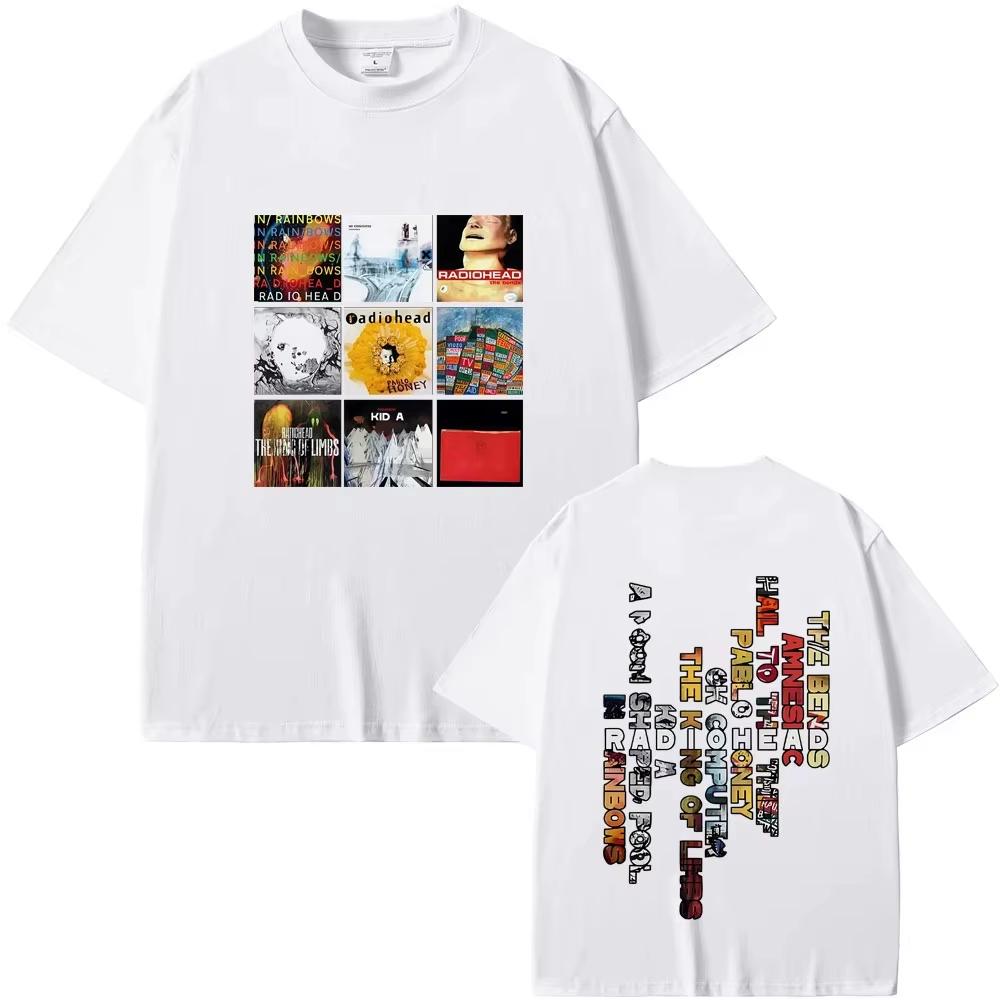 Radiohead Band Cotton Unisexs ONeck Shirt Music Album Graphics Unisexs Summer Rock Gothic Hiphop High Quality Luxury TShirt