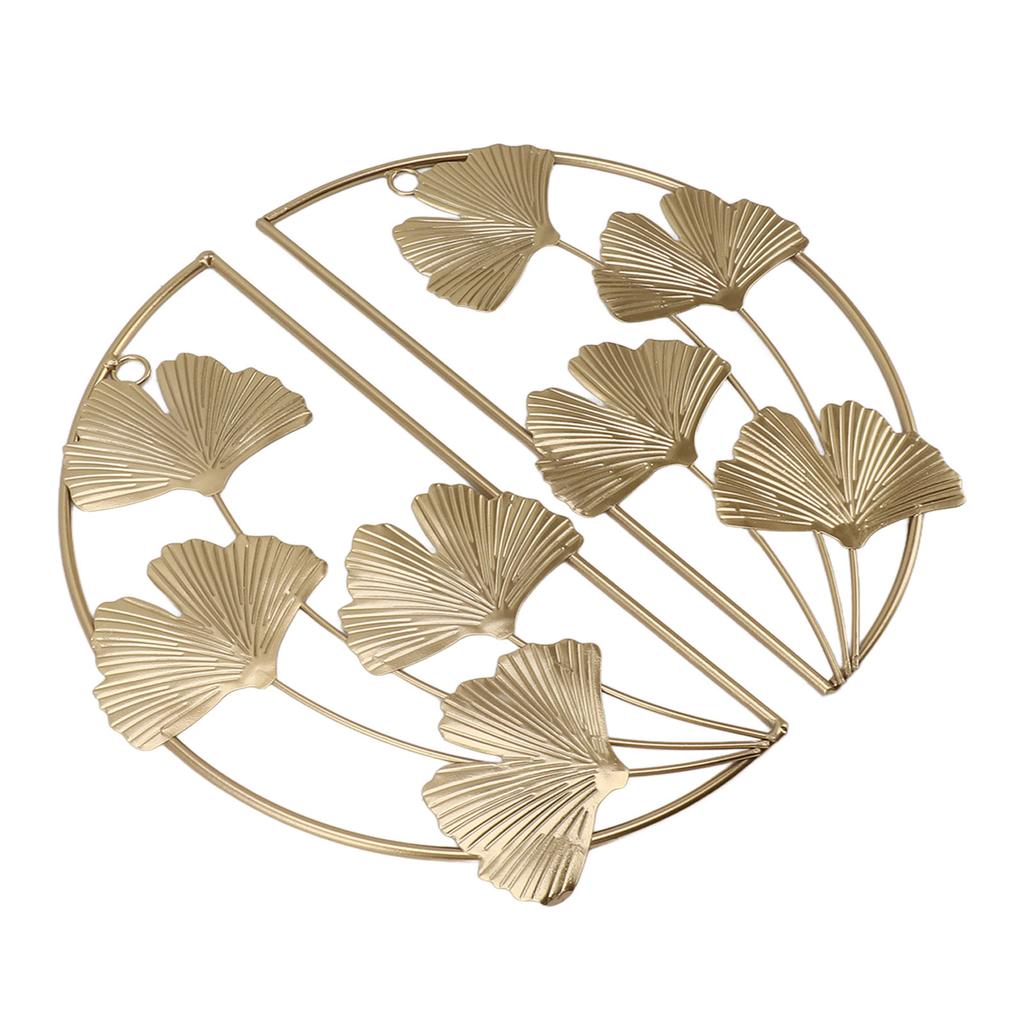 Golden Ginkgo Leaf Wall Hanging Decor Golden Iron Art Wall Sculpture Wall Decor for Living Room Office Study