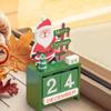 Christmas Wooden Calendar Gift Reusable Decoration Tabletop Ornament for