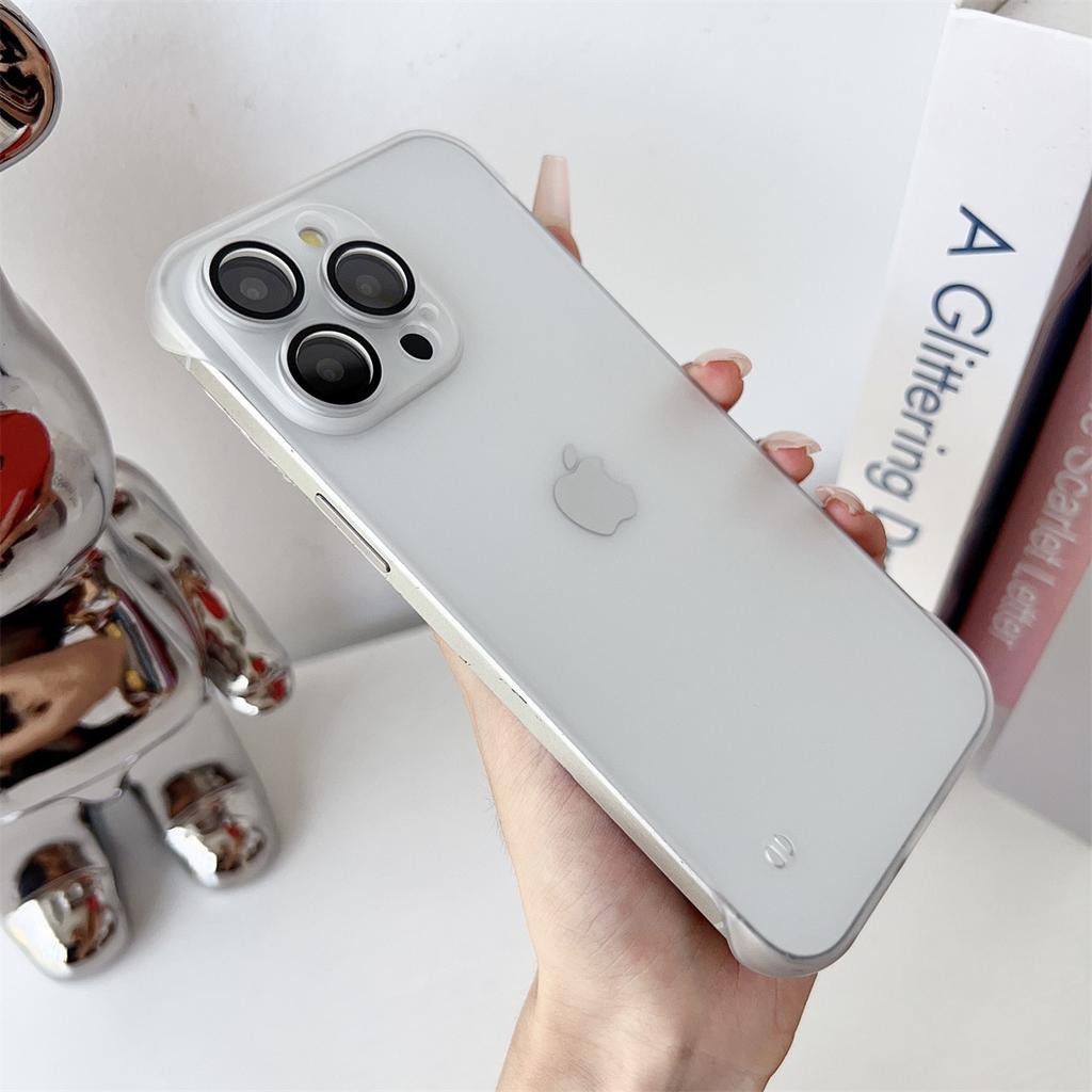 Подходит для чехла для мобильного телефона IPhone15promax Ультратонкий безрамочный Apple 14 Кожа Матовый 13 Отверстие для сыворотки Защитное стекло