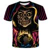 Summer Men's Short Sleeved Skull 3D Printed Fashionable Loose Casual Sports Round Neck Short Sleeved T-Shirts Men’s