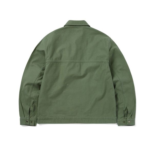 Thisisneverthat SS25 Zipper Flap Pocket Casual Polo Plain Loose Letter Embroidery Jacket Unisex jackets Green TN251WOWLS03GRN