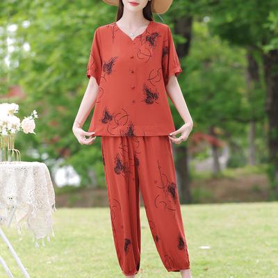 Элегантные женские брюки комплекты летний повседневный комплект из двух предметов для женщин винтажная одежда