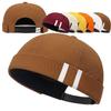 Casual Adjustable Brimless Hat Cotton Solid Color Docker Cap Vintage Beanie Bonnet Summer Spring