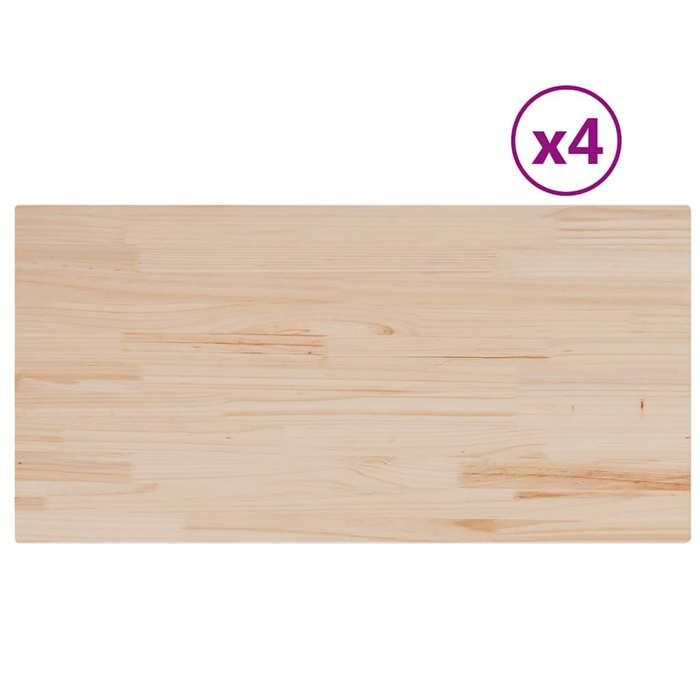 VidaXL Dessus de table 4pcs 100x50x2,5cm rectangulaire bois pin massif, dessus de table en bois, dessus de table à manger, 847436