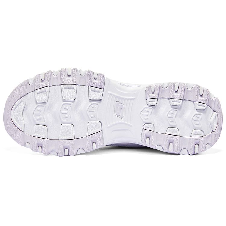 Skechers DLites 1.0 Кружево Медведь 2.0 Сетка Удобные Универсальные Повседневные Прочные Низкие Папины Кроссовки Женская кроссовка Белый Фиолетовый 896738-WLV