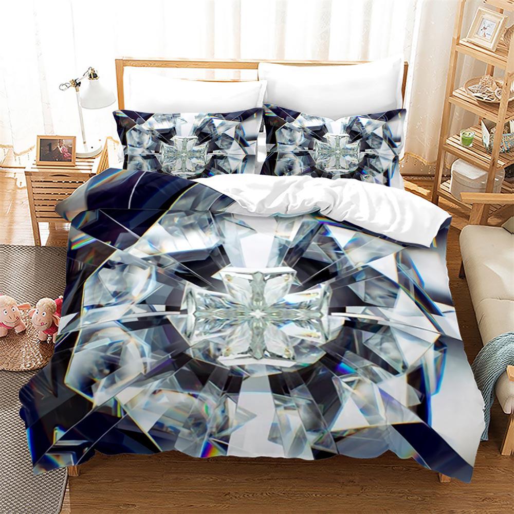Комплект постельного белья Diamond Duvet Cover, абстрактный арт, подарок на День святого Валентина для девочек, женщин, пар, комплект постельного белья размера King Size, полиэстеровое одеяло, чехол