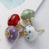 Pastoral Style Painted Ceramic 28*40mm Round Bedroom Cabinet Door Drawer Kitchen Handle Drawer Furniture Box Knobs