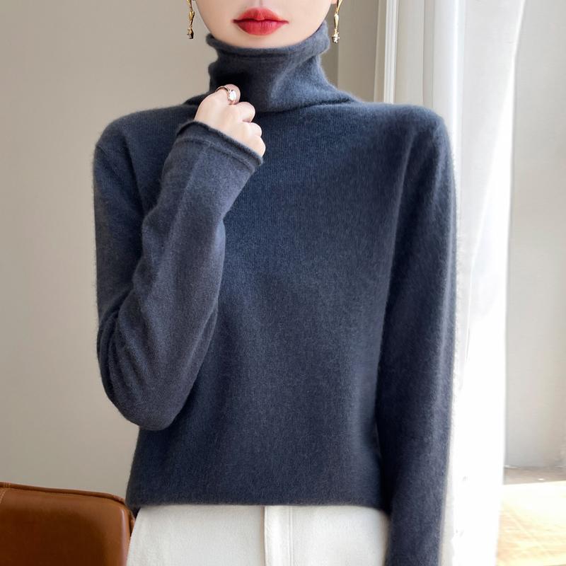 Женский кашемировый свитер Qinghe Cashmere 30% Кашемир 70% Шерсть Осенне-зимний кашемировый пуловер Мягкий и теплый