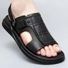 2024 Men's Sandals Summer Breathable Comfortable Beach Shoes Cowhide Slippers Men Cowhide Business Casual Beach Shoe and Sandals