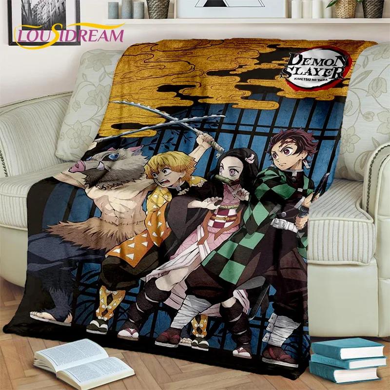Kamado Nezuko Demon S-Slayer Japan Anime Soft Flannel Blanket для кроватей, спален, диванов, пикников, пледов для детей, отдыха на свежем воздухе