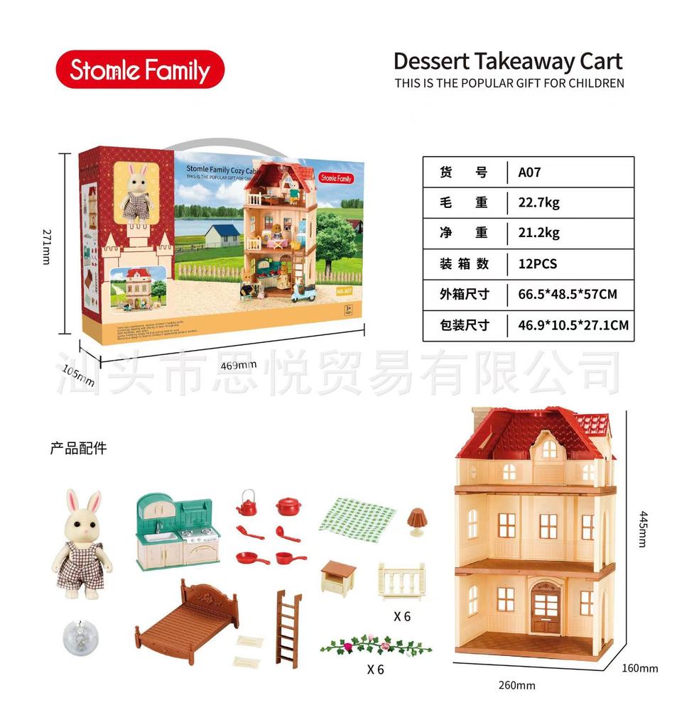 Forest Villa Set Toys Forest Animals Family Mini Furniture Model Living Room Bedroom Tv Refrigerator Ornament