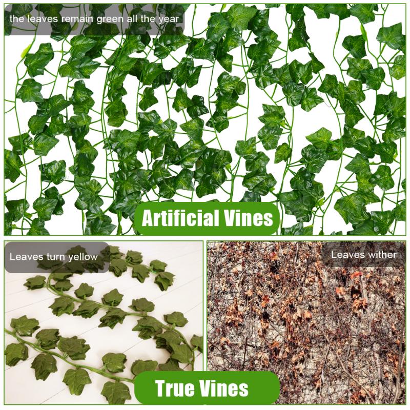 16/24 шт. пластиковые искусственные листья плюща растения лозы висят для домашнего сада свадебные украшения