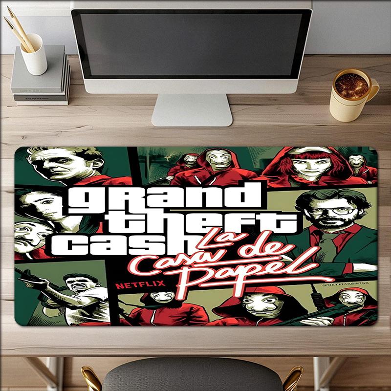 La Casa De Papel Theme Mouse Pad, Non Slip Rubber Base, Multifunctional Office & Home Decor, Perfect for Workspace Personalization.