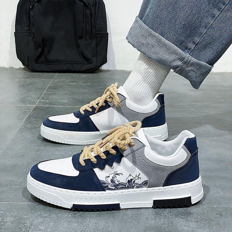 2024 Мужская обувь Новые дышащие белые туфли Корейская версия Тренд Универсальная повседневная обувь Износостойкие кроссовки Обувь для доски