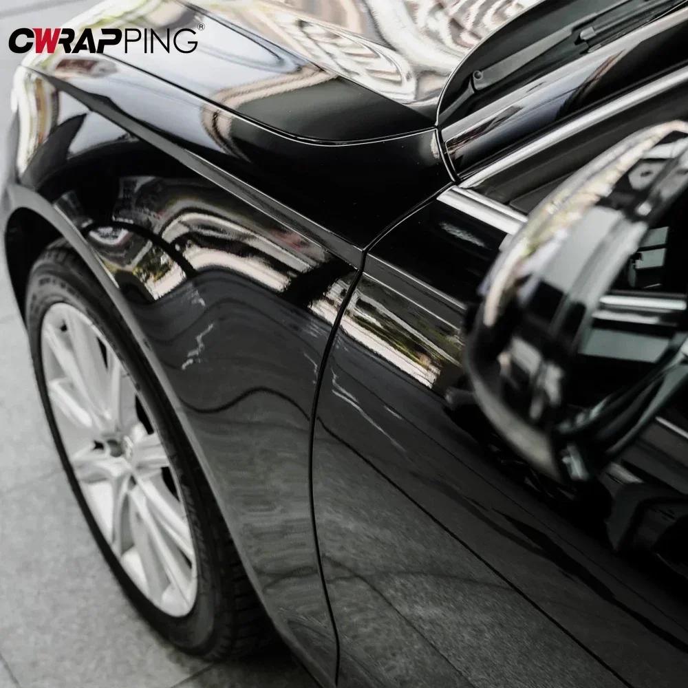 Наклейки на мотоцикл ПЭТ Глянцевая черная виниловая пленка для оклейки Самоклеящиеся водонепроницаемые меняющие цвет наклейки Мотоциклетные автомобильные аксессуары