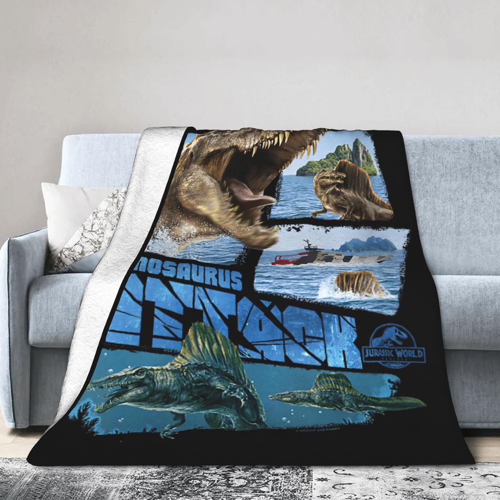 Юрское Возрождение Спинозавр Атака Мир Пледы Динозавр Флис Забавный Теплый Плед для Покрывала Осень/Зима Открытый