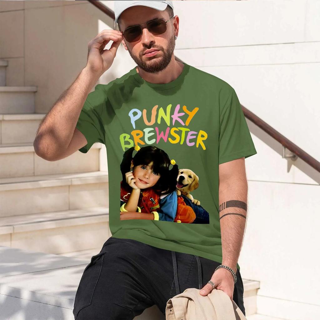 Punky Brewster 2026 New Fashion Heavyweight Hot Selling Retro Printed Pattern Fun Round Neck Tshirt For Daily Comfort