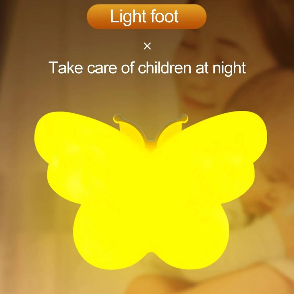 Butterfly LED Night Light US Plug in Smart Sensor For Room Decor Bedroom Kitchen Stairway Aisle Lighting Hallway Night Light
