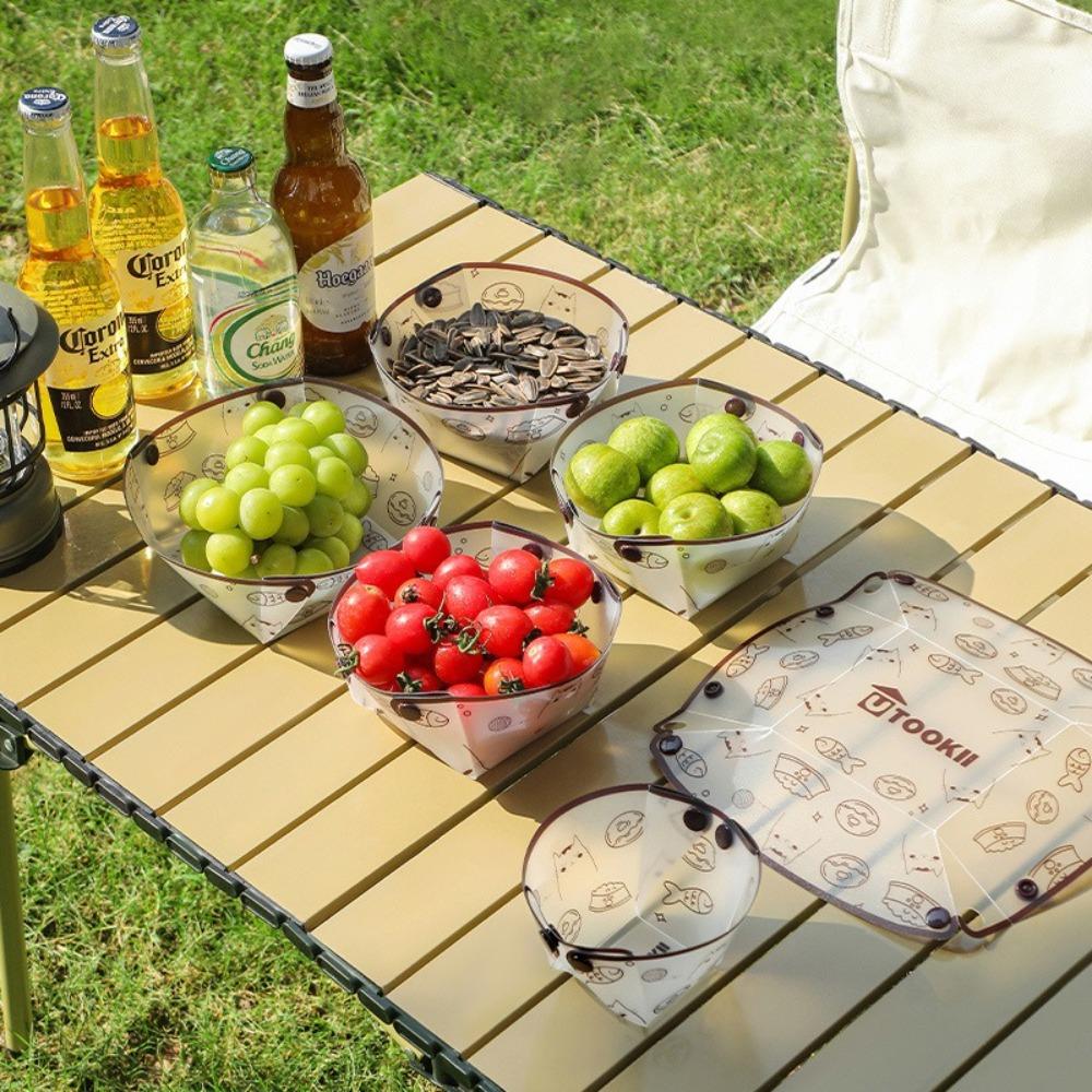 Foldable Camping Tableware PP Folding Tableware Portable Travel Dishware  Outdoor Accessories