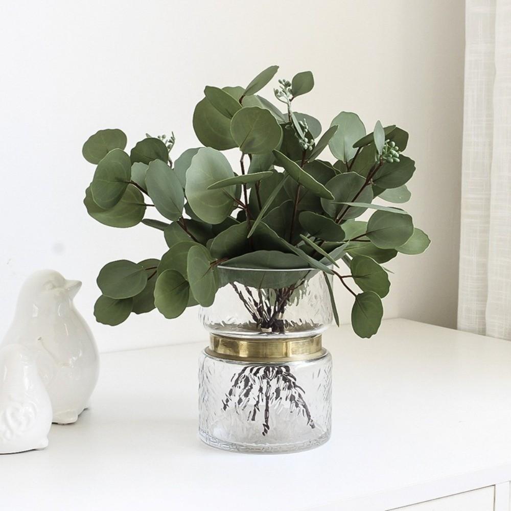 Green Leaves Silk Willow Leaves 3D Printing Fake Plants Artificial Eucalyptus Leaf  Garden