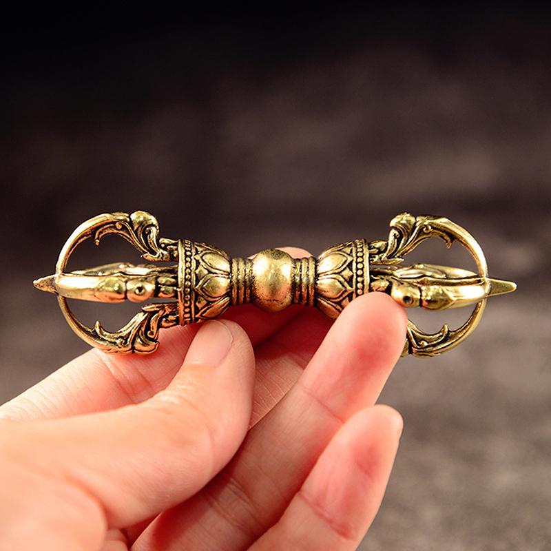 Винтажная латунная миниатюрная фигурка пестика для фэн-шуй, домашний декор, буддийский магический пестик, бронзовые украшения