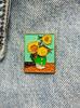 New Enamel Pin Painting Van Gogh Art Sunflowers Metal Pin Gift Birthday 1 Piece