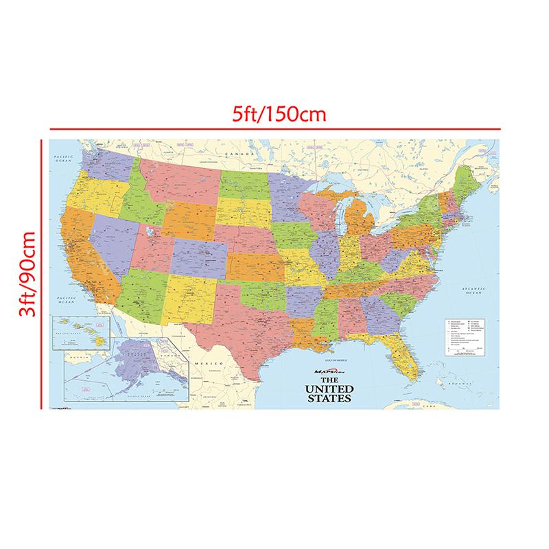 The World Political Map Detailed Painting Wall Art Poster Home Decoration School Education Supplies