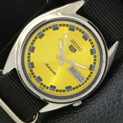АВТОМАТИЧЕСКИЕ 7009A ВИНТАЖНЫЕ SEIKO 5 ЯПОНИЯ МУЖСКИЕ ЧАСЫ С ЗОЛОТИСТЫМ ЦИФЕРБЛАТОМ a701665-5
