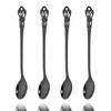 4Pcs Juice Coffee Stirring Cutlery Set Vintage Colorful Teaspoon Dinnerware Ice Cream Long Handle Scoop Tableware Kitchen Tools