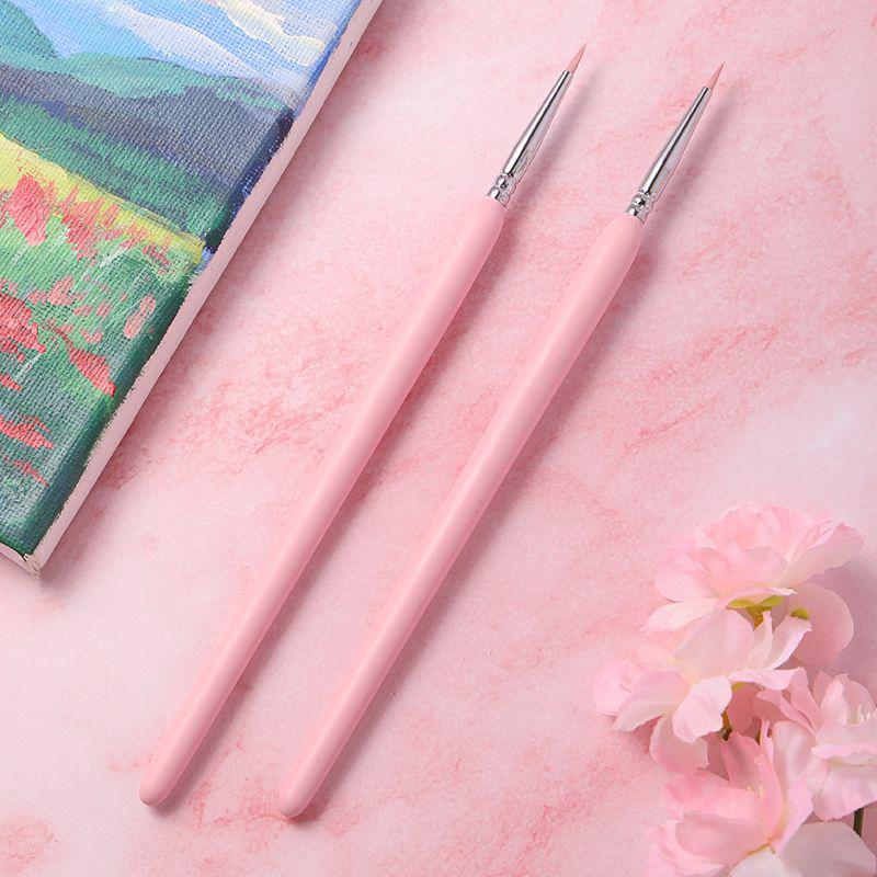 2 Pcs Set DIY Digital Oil Painting Watercolor Pen Acrylic Paint Special Coloring Pen Flat Coating Hook Line Pen Painting Brush