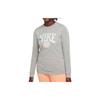 Nike Sports Lifestyle Series Round Neck Letter Print Long Sleeve T-Shirt Kids Tops Gray DR9629-063