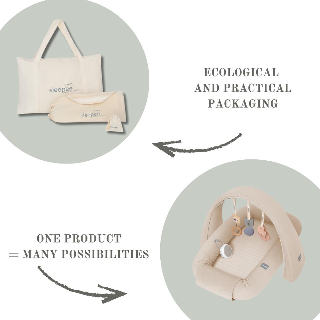 Modular Baby Nest With Sounds & Toys 4 In 1 Grey