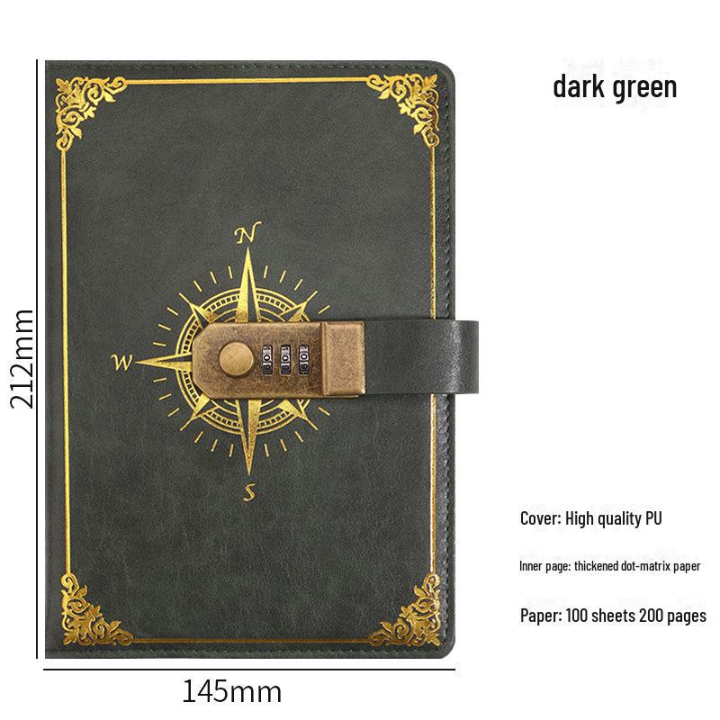 Подарочный набор из ретро-блокнота с паролем формата А5: Ежедневник деловых встреч в офисе с возможностью настраиваемого логотипа.