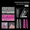Clear Dual Form Acrylic Nail System UV Gel Nail Mold Full Cover Fasle Nail Tips with Scale 14Size Manicure Pedicure Tool