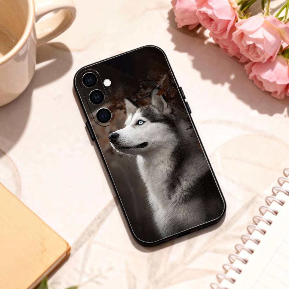 Милый Сибирский Хаски Собака Чехол для Телефона Для Samsung Galaxy A73,A72,A71,A70,A53,A52,A51,Другие Мягкий Черный Корпус