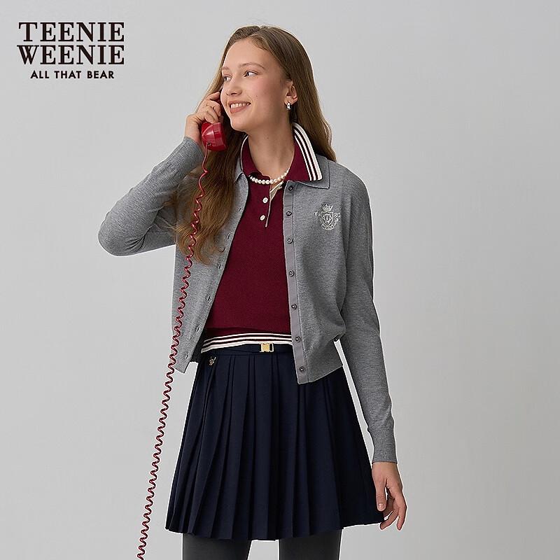 Teenie Weenie Bear Women's Polo Collar Knit Cardigan